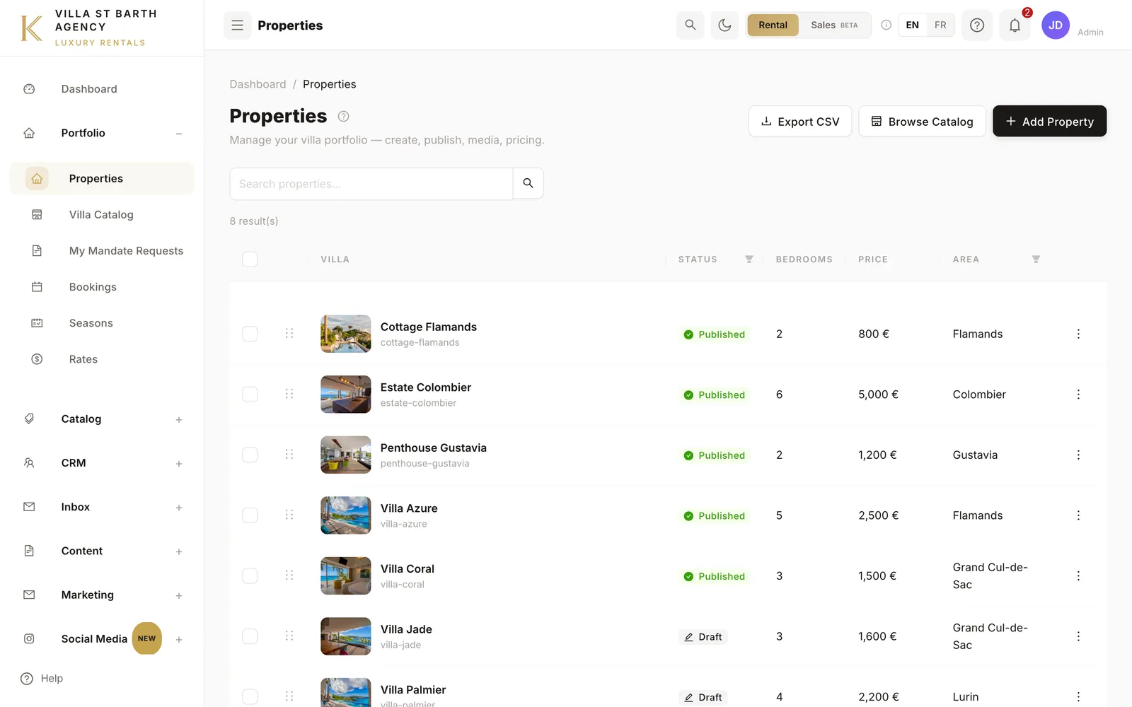 Kalessia — property management