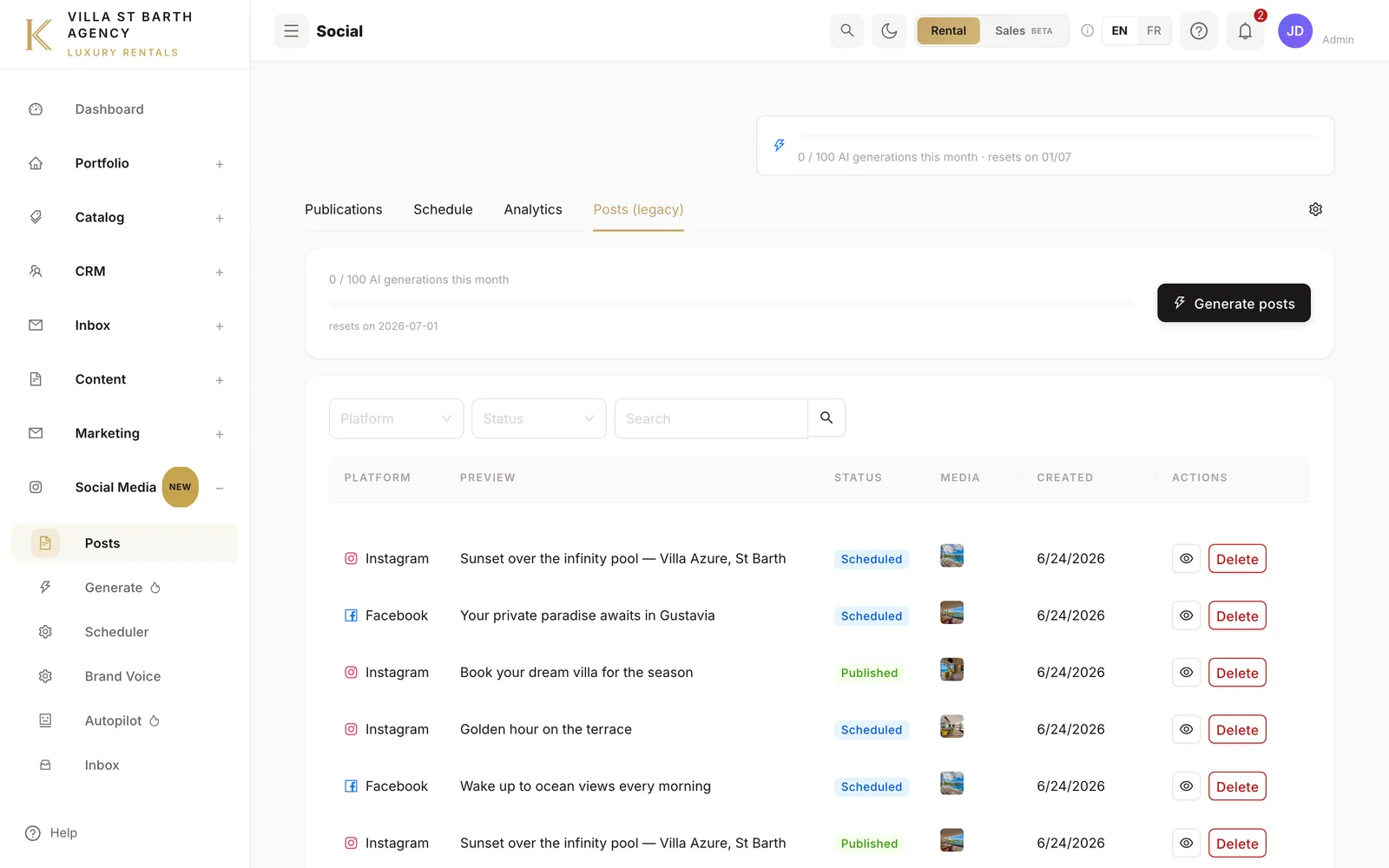 AI social media scheduler